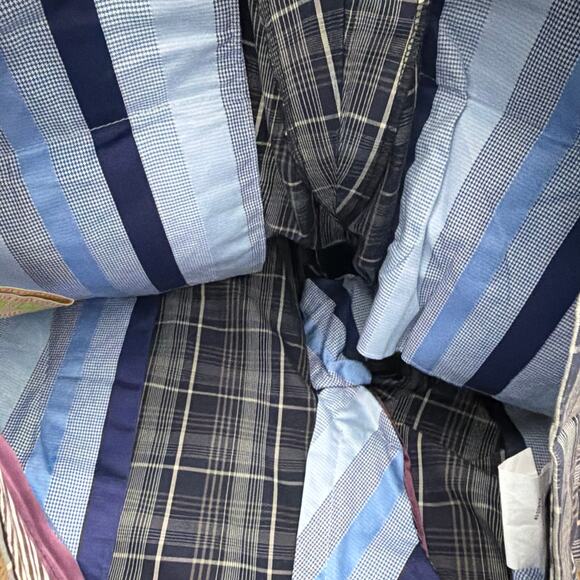 Etro Pants Mens Size 36 x 34 Cotton 54 Italy Blue Plaid - Picture 7 of 16